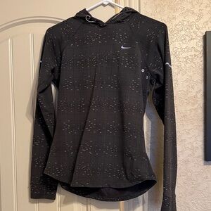 Nike Women's Black Patterned Hoodie